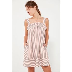 UO Cooperative Ruffle Edge Striped Mini Dress